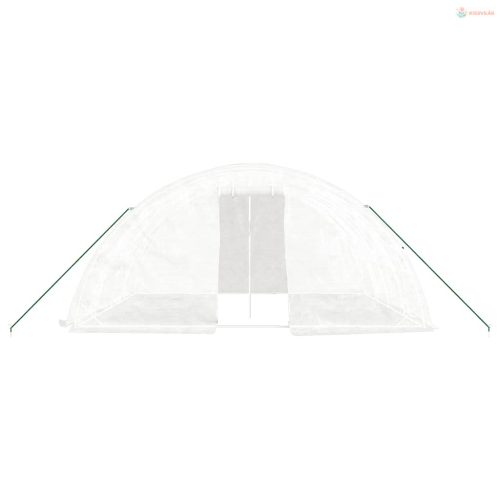 Fehér üvegház acélvázzal 20 m² 5x4x2,3 m
