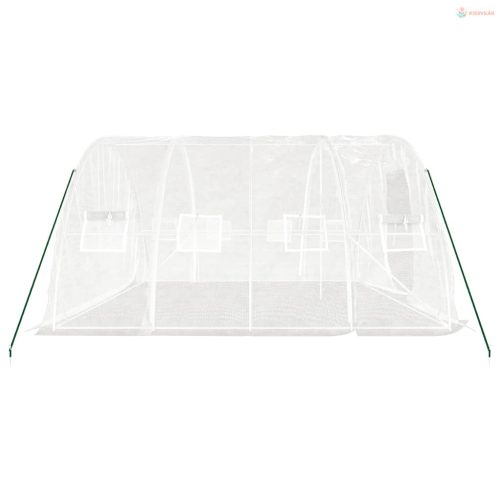Fehér üvegház acélvázzal 20 m² 5x4x2,3 m