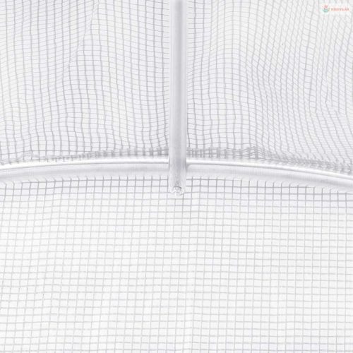 Fehér üvegház acélvázzal 20 m² 5x4x2,3 m