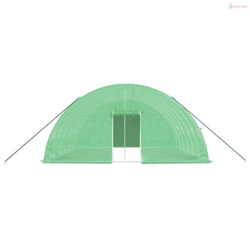 Zöld acélvázas melegház 36 m² 6 x 6 x 2,85 m