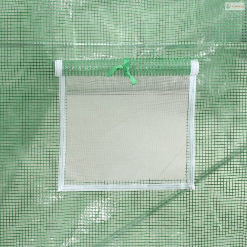Zöld acélvázas melegház 36 m² 6 x 6 x 2,85 m