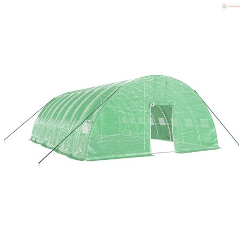 Zöld acélvázas melegház 48 m² 8 x 6 x 2,85 m