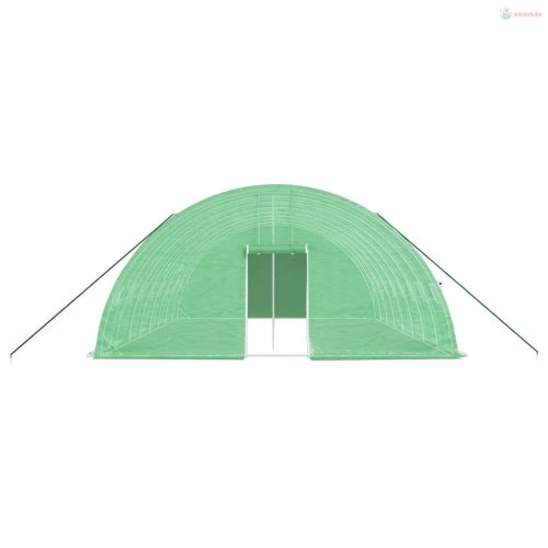 Zöld acélvázas melegház 48 m² 8 x 6 x 2,85 m