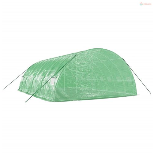 Zöld acélvázas melegház 48 m² 8 x 6 x 2,85 m