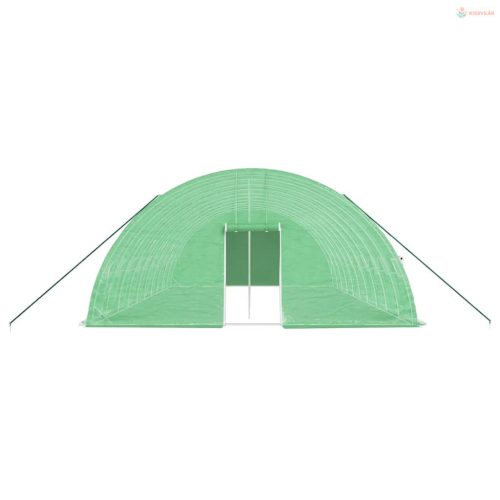 Zöld acélvázas melegház 60 m² 10 x 6 x 2,85 m
