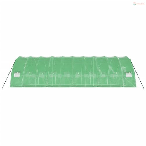 Zöld acélvázas melegház 60 m² 10 x 6 x 2,85 m