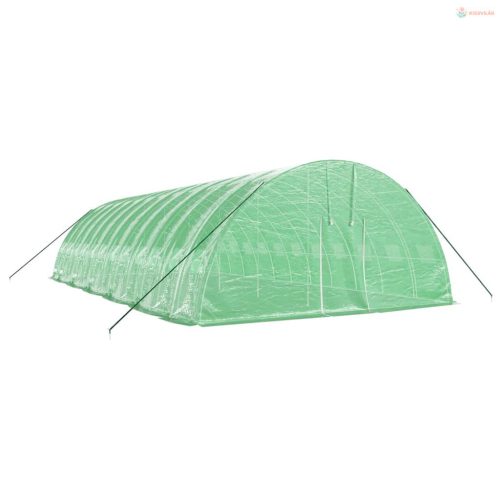 Zöld acélvázas melegház 72 m² 12 x 6 x 2,85 m