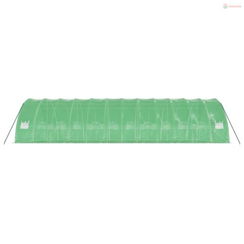 Zöld acélvázas melegház 72 m² 12 x 6 x 2,85 m