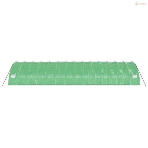 Zöld acélvázas melegház 84 m² 14 x 6 x 2,85 m