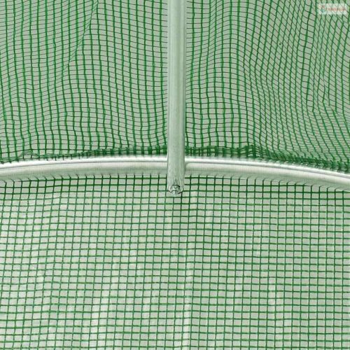 Zöld acélvázas melegház 96 m² 16 x 6 x 2,85 m