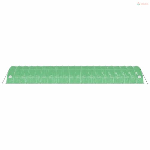 Zöld acélvázas melegház 120 m² 20 x 6 x 2,85 m