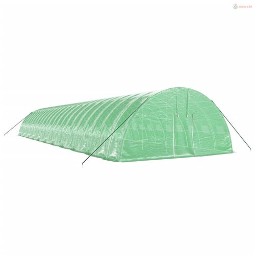 Zöld acélvázas melegház 132 m² 22 x 6 x 2,85 m