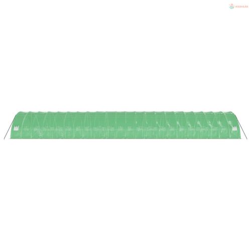 Zöld acélvázas melegház 132 m² 22 x 6 x 2,85 m