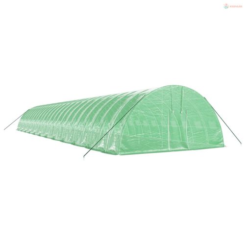 Zöld acélvázas melegház 144 m² 24 x 6 x 2,85 m