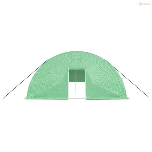 Zöld acélvázas melegház 144 m² 24 x 6 x 2,85 m
