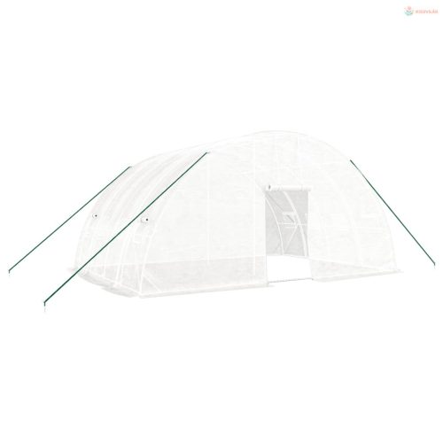 Fehér üvegház acélvázzal 24 m² 6x4x2,85 m