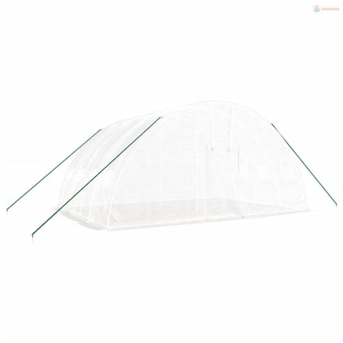 Fehér üvegház acélvázzal 24 m² 6x4x2,85 m