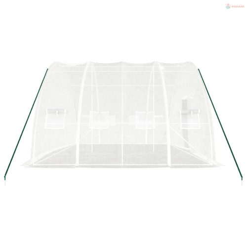 Fehér üvegház acélvázzal 24 m² 6x4x2,85 m