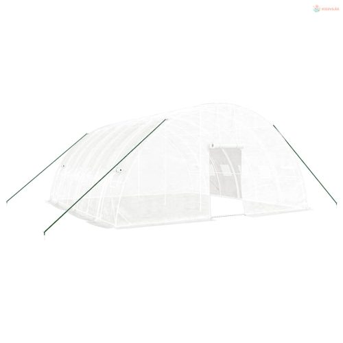 Fehér acélvázas melegház 36 m² 6 x 6 x 2,85 m