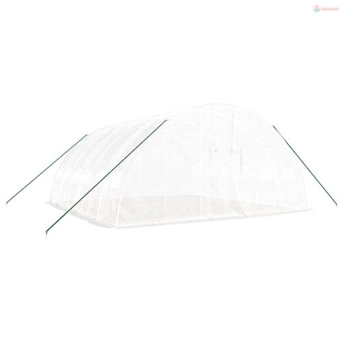 Fehér acélvázas melegház 36 m² 6 x 6 x 2,85 m