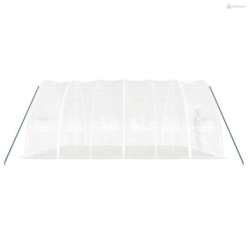 Fehér acélvázas melegház 36 m² 6 x 6 x 2,85 m