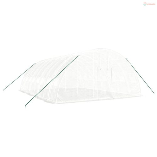 Fehér acélvázas melegház 48 m² 8 x 6 x 2,85 m