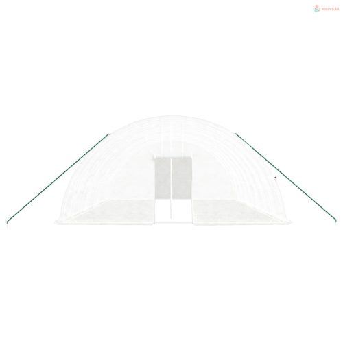 Fehér acélvázas melegház 48 m² 8 x 6 x 2,85 m