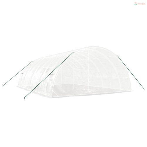 Fehér acélvázas melegház 48 m² 8 x 6 x 2,85 m