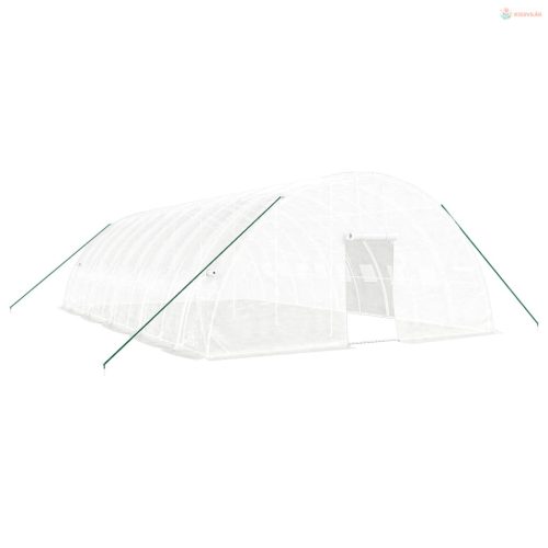 Fehér acélvázas melegház 60 m² 10 x 6 x 2,85 m