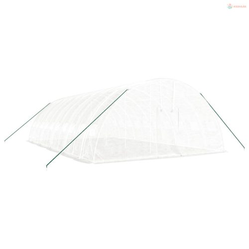 Fehér acélvázas melegház 60 m² 10 x 6 x 2,85 m