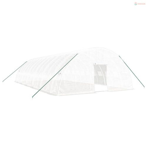 Fehér acélvázas melegház 72 m² 12x6x2,85 m