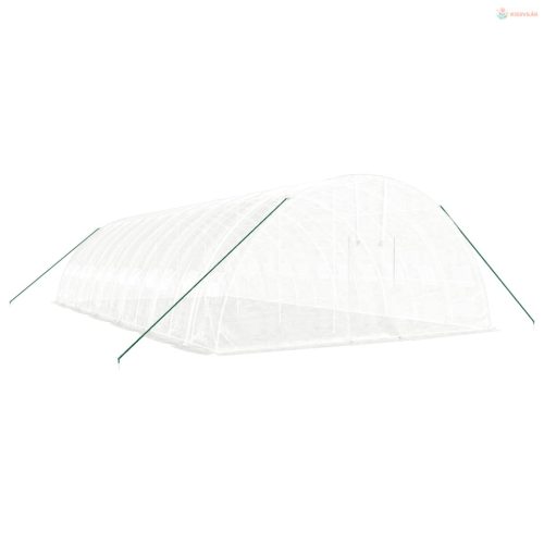 Fehér acélvázas melegház 72 m² 12x6x2,85 m