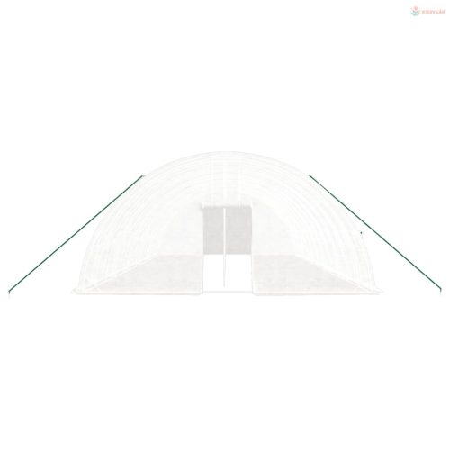 Fehér acélvázas melegház 72 m² 12x6x2,85 m