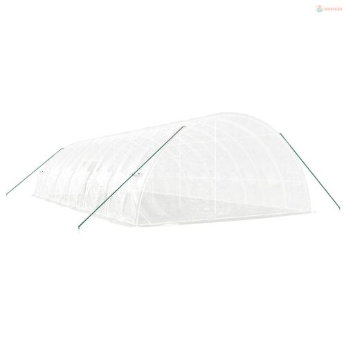 Fehér acélvázas melegház 72 m² 12x6x2,85 m