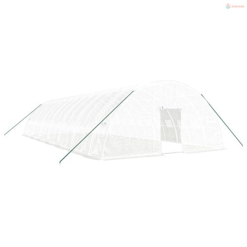 Fehér acélvázas melegház 84 m² 14x6x2,85 m