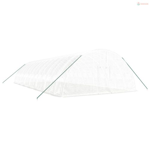 Fehér acélvázas melegház 84 m² 14x6x2,85 m