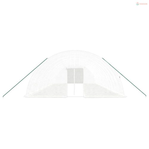 Fehér acélvázas melegház 84 m² 14x6x2,85 m