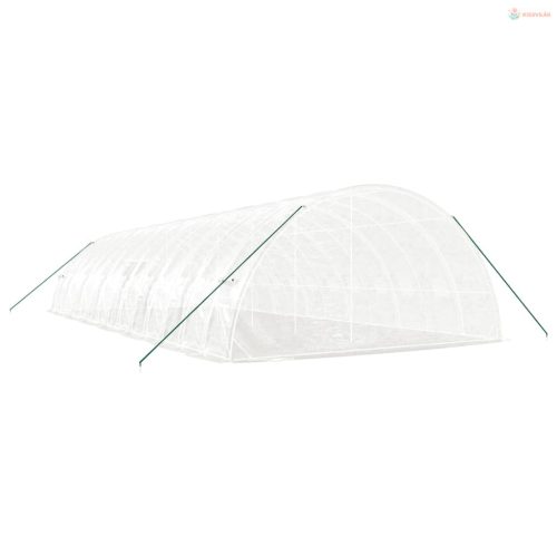 Fehér acélvázas melegház 84 m² 14x6x2,85 m
