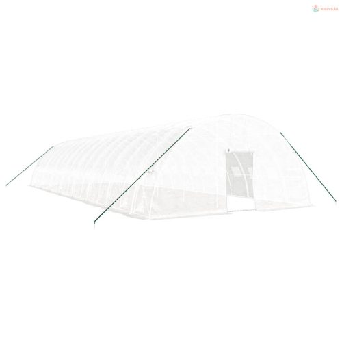 Fehér acélvázas melegház 96 m² 16 x 6 x 2,85 m