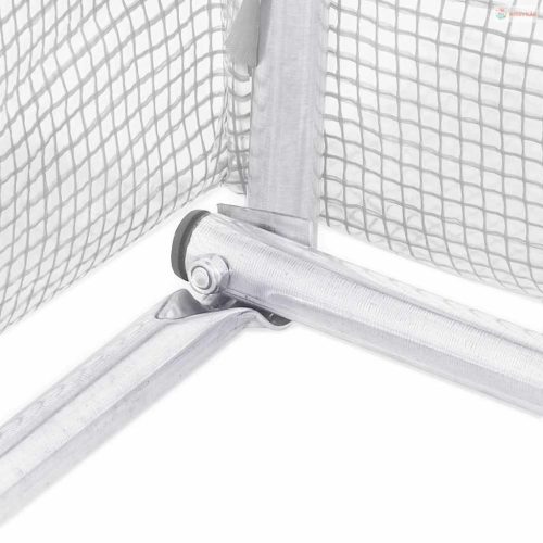 Fehér acélvázas melegház 96 m² 16 x 6 x 2,85 m