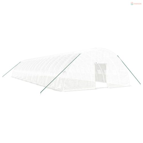 Fehér acélvázas melegház 108 m² 18x6x2,85 m