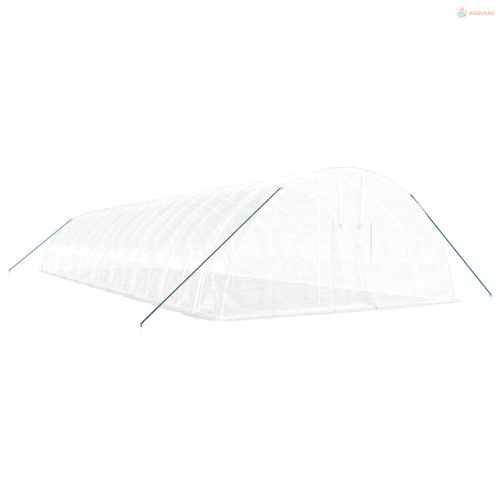 Fehér acélvázas melegház 108 m² 18x6x2,85 m