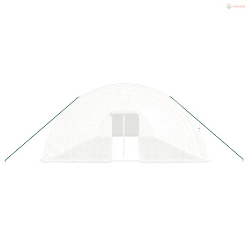 Fehér acélvázas melegház 108 m² 18x6x2,85 m