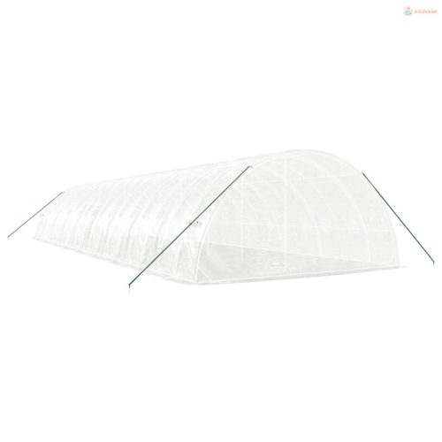 Fehér acélvázas melegház 108 m² 18x6x2,85 m