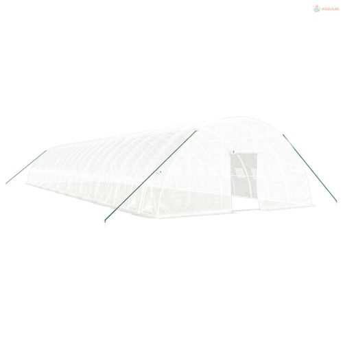 Fehér acélvázas melegház 120 m² 20x6x2,85 m