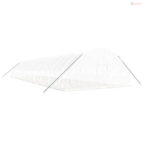 Fehér acélvázas melegház 120 m² 20x6x2,85 m