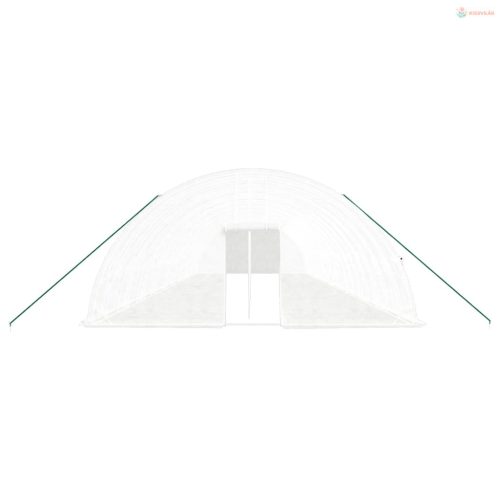 Fehér acélvázas melegház 120 m² 20x6x2,85 m