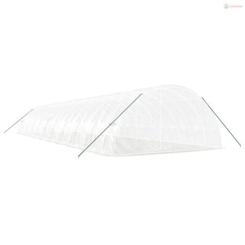 Fehér acélvázas melegház 120 m² 20x6x2,85 m