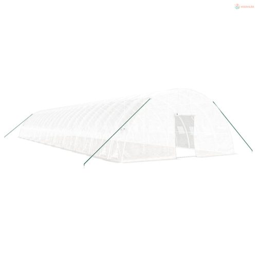 Fehér acélvázas melegház 132 m² 22x6x2,85 m