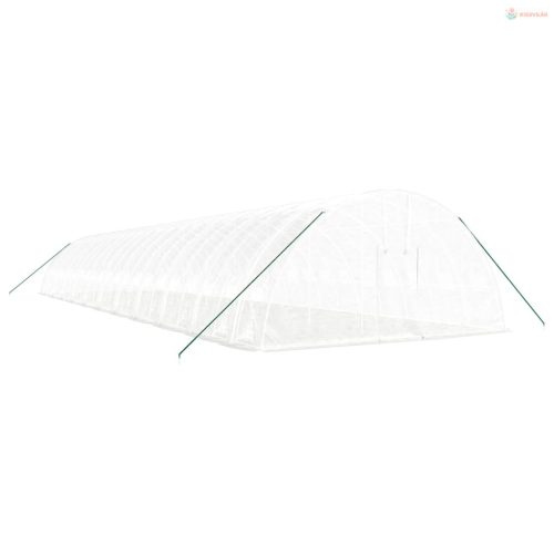 Fehér acélvázas melegház 132 m² 22x6x2,85 m